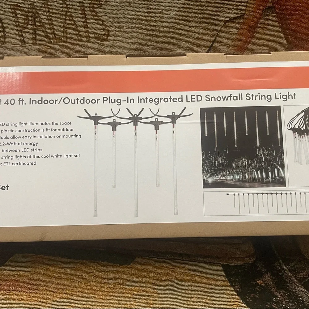 Enjoy Lighting 20-light Set 40’ LED Snowfall String Indoor/ Outdoor Blinking NEW